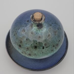 Vintage France Studio Pottery Stoneware Oil Jar And Plate